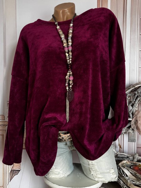 Cord Tunika bordeaux Made in Italy 40-46 NEU Pullover