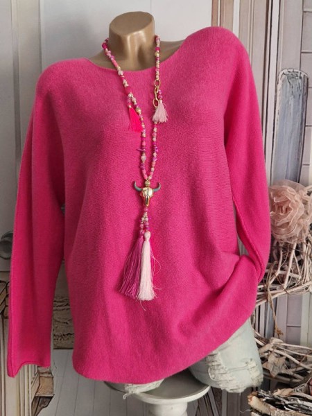 Flausch Pullover Pulli pink 40-44 Neu Tunika Made in Italy