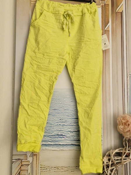 Joggpants limone Hose Made in Italy stretchig Chino Baggy Onesize 36-40